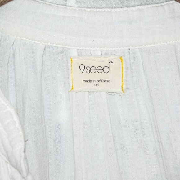 9SEED Double Gauze MARRAKESH Dashiki top White cotton size S - Picture 3 of 8